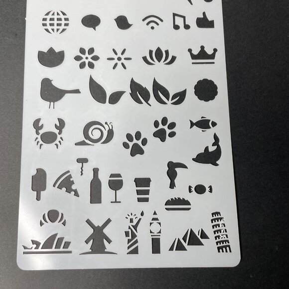 Reusable Art Planner Stencil Weather Travel Dinning Beach mq Mixed Media Supplie - Picture 3 of 3